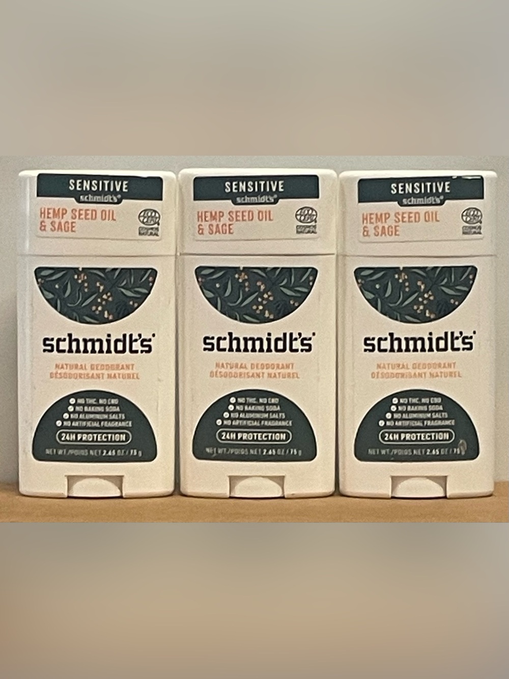Schmidt's Natural Deodorant Stick — (Pack of 3)